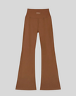 FormLine Flare Leggings in brown, flatlay back view, high-waisted fit with flared leg