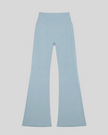 FormLine Flare Leggings in gray blue, flatlay front view, high-waisted flared silhouette