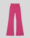 FormLine Flare Leggings in rose red, flatlay back view, high-waisted fit with flared leg