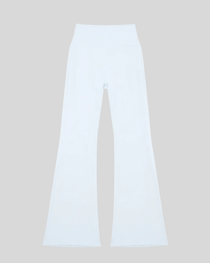 FormLine Flare Leggings in sky blue, flatlay front view, high-waisted flared silhouette