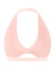FormLine halter sports bra in pink, 3D back view with open halter design
