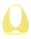 FormLine halter sports bra in yellow, 3D back view with open halter design