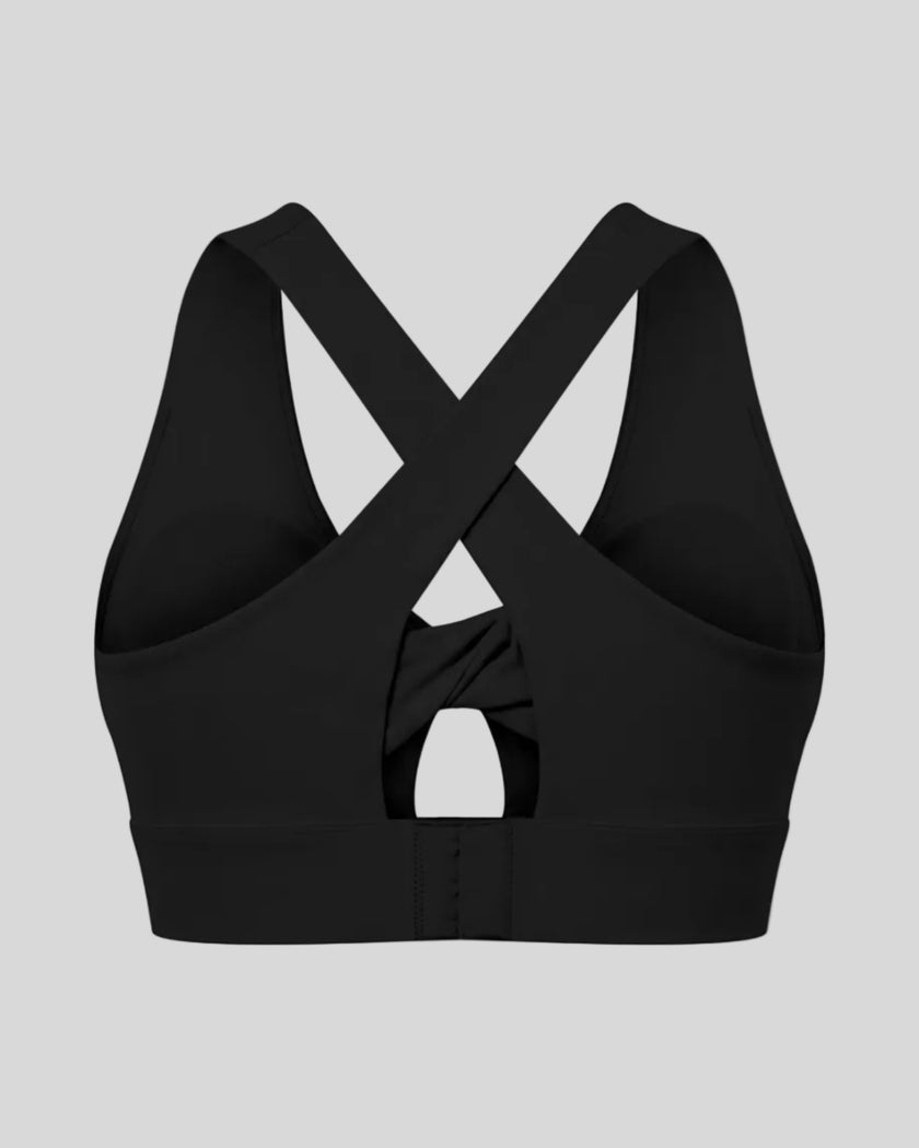 FormLine Twist Sports Bra in black back view