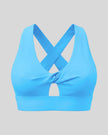 FormLine Twist Sports Bra in blue front view