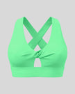 FormLine Twist Sports Bra in green front view