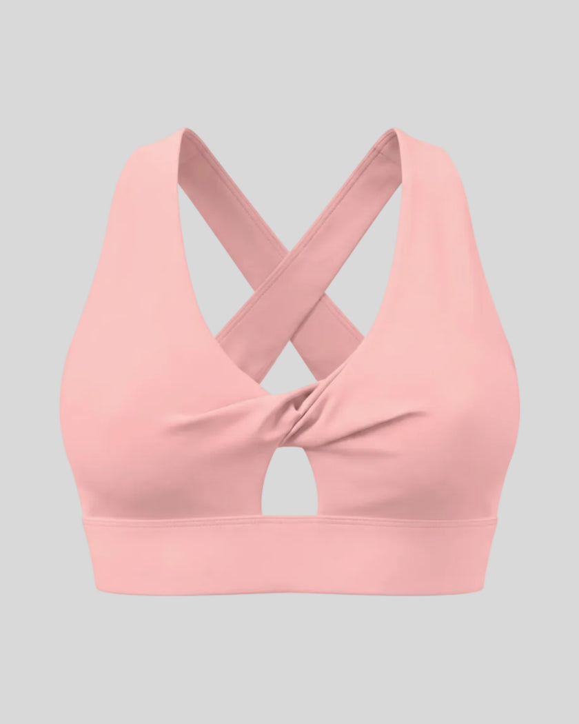 FormLine Twist Sports Bra in pink front view