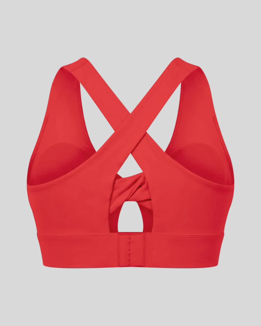 FormLine Twist Sports Bra in red back view