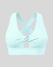 FormLine Twist Sports Bra in sky blue front view