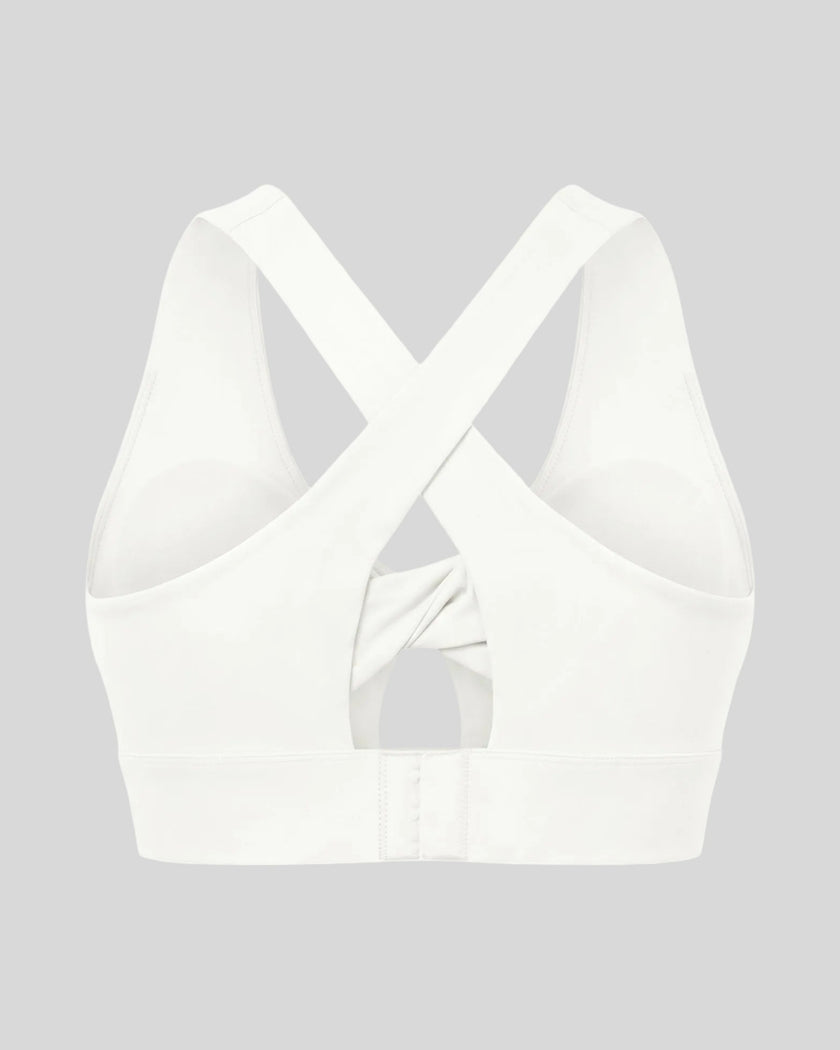 FormLine Twist Sports Bra in white back view