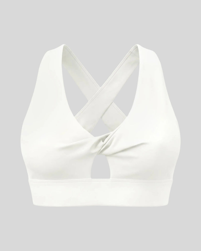 FormLine Twist Sports Bra in white front view