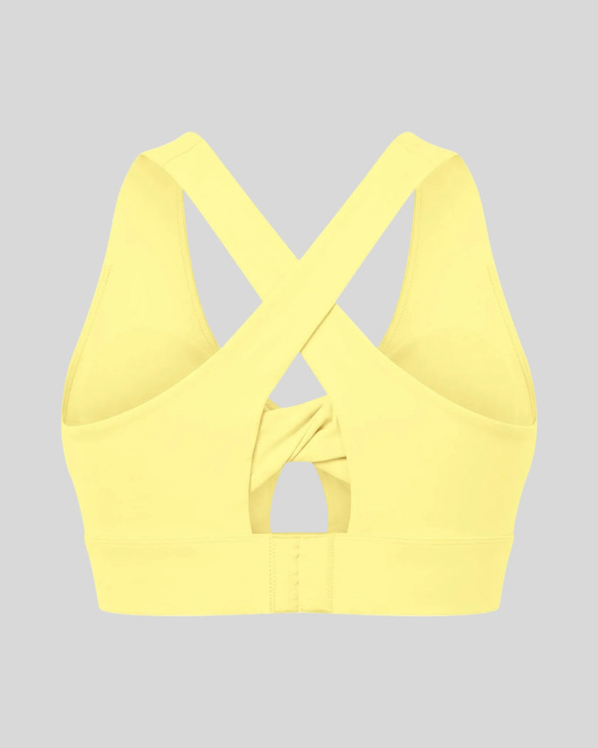 FormLine Twist Sports Bra in yellow back view