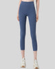 Front view of Athlesi GlowForm Sculpt Cropped Legging in dusty blue