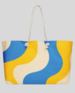 Cerulean swirl tote bag back view