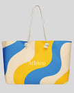 Cerulean swirl oversized tote bag front view Athlesi