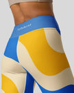 Fabric detail cerulean swirl leggings back view