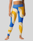 Cerulean swirl leggings front view Athlesi Heatwave