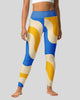 Cerulean swirl leggings front view Athlesi Heatwave