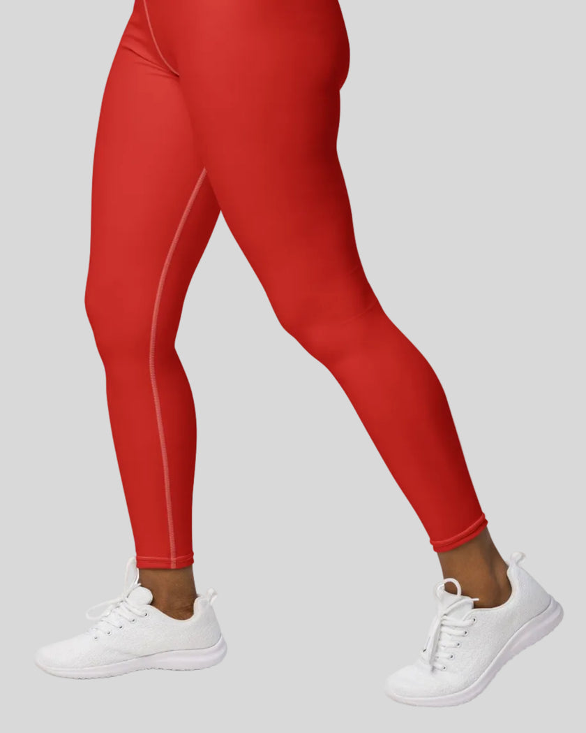 Legs detail tomato red leggings