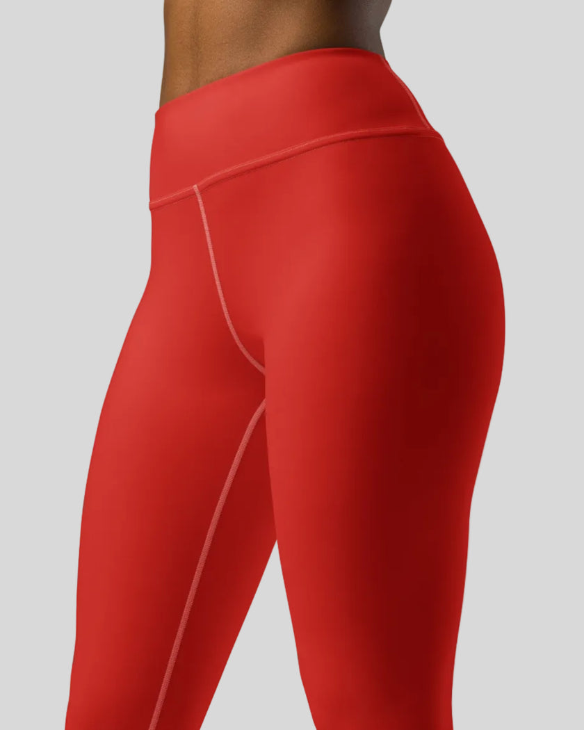Tomato red leggings side view