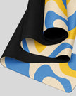 Cerulean swirl yoga mat folded detail closeup