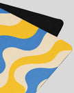Microsuede texture yoga mat cerulean swirl closeup