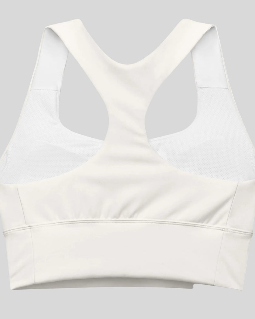 Cloud Dancer ivory sports bra back view Athlesi