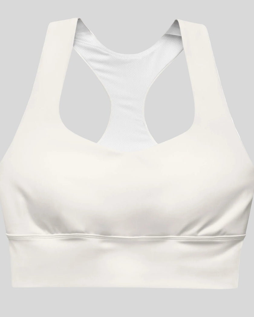 Cloud Dancer ivory sports bra front view Athlesi