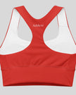 Tomato red sports bra racerback design Athlesi activewear 