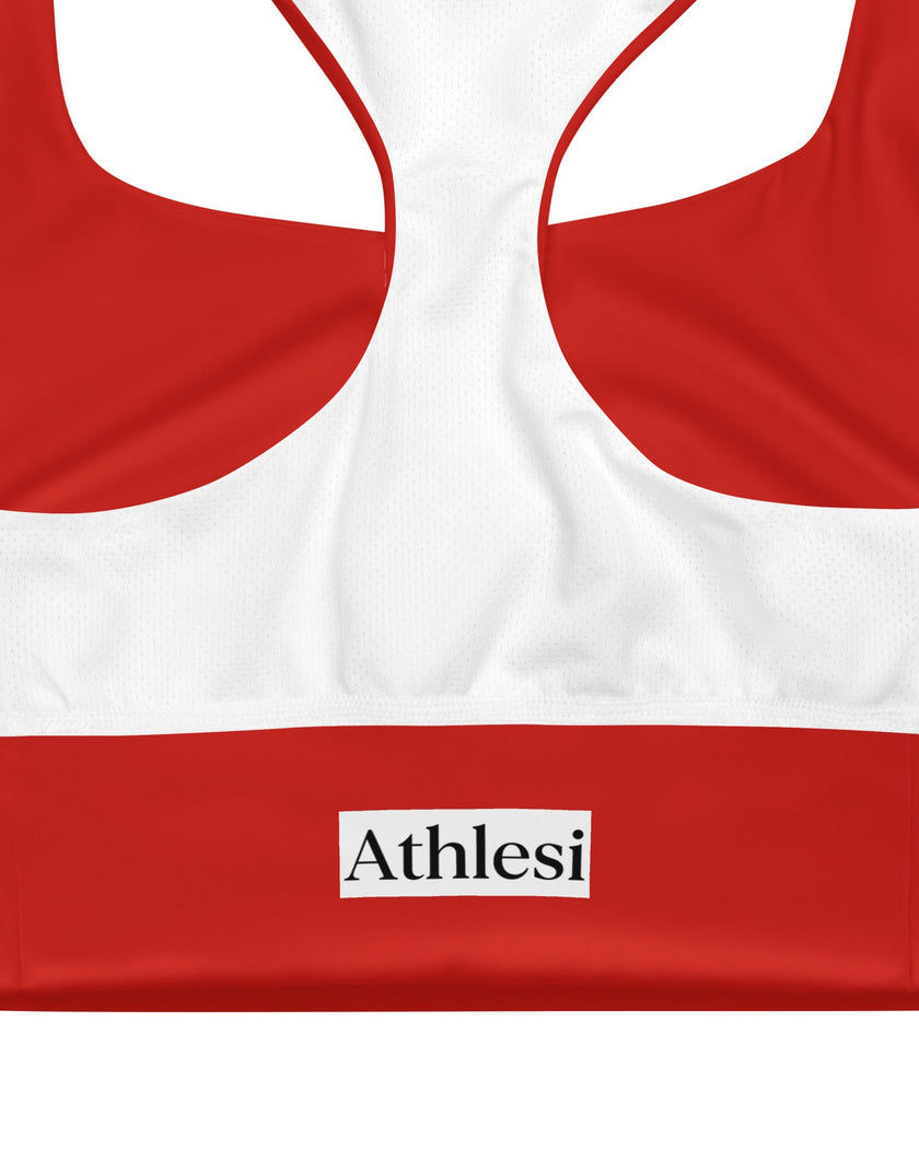 Interior lining sports bra tomato red