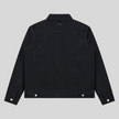 Heritage Denim Jacket in Black back view showcasing the relaxed silhouette and vintage washed denim