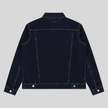 Heritage Denim Jacket in Navy Blue back view showcasing the relaxed silhouette and vintage washed denim