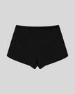 Heritage Lounge Shorts in Black back view showcasing the relaxed silhouette and curved back yoke