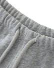 Close-up of the adjustable drawstring waistband on the Heritage Lounge Shorts in Flower Gray