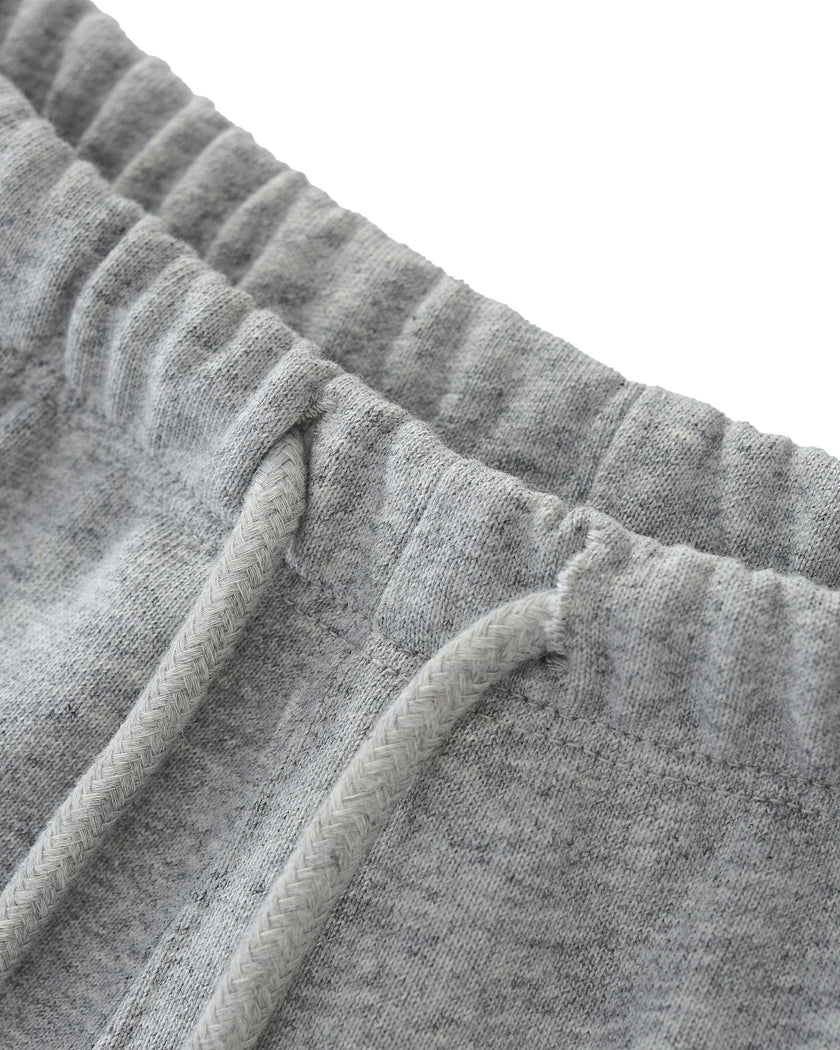 Close-up of the adjustable drawstring waistband on the Heritage Lounge Shorts in Flower Gray