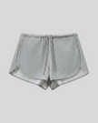 Heritage Lounge Shorts in Flower Gray front view featuring a relaxed fit and adjustable drawstring waistband