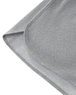 Close-up of the curved leg hem on the Heritage Lounge Shorts in Flower Gray