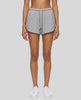 Model wearing the Heritage Lounge Shorts in Flower Gray viewed from the front