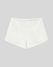Heritage Lounge Shorts in White back view showcasing the relaxed silhouette and curved back yoke