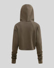 Heritage Washed Hoodie in Coffee back view showcasing the relaxed silhouette and hood