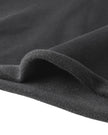 Close-up of the raw edge waist hem on the Heritage Washed Hoodie in Dark Gray