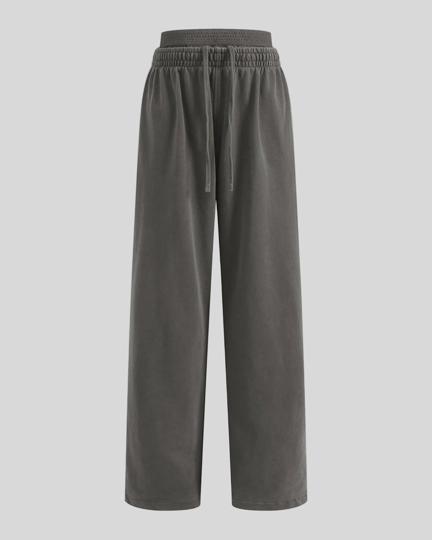 Heritage Washed Pants in Dark Gray front view featuring a relaxed straight-leg fit and double waistband