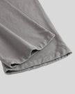Close-up of the straight-leg hem on the Heritage Washed Pants in Medium Gray