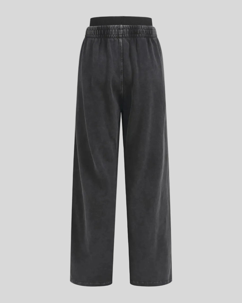 Heritage Washed Pants in Washed Black back view showcasing the relaxed silhouette and vintage washed finish