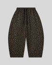 Leopard Accent Barrel Pants in Leopard Brown front view