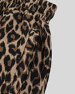 Closeup of functional side pocket on Leopard Accent Barrel Pants in Leopard Coffee