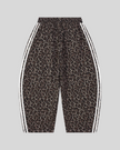 Leopard Accent Barrel Pants in Leopard Light Taupe with contrast white side stripes back view