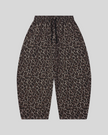 Leopard Accent Barrel Pants in Leopard Light Taupe front view