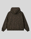 Leopard Accent Hoodie in Leopard Brown with oversized hood back view