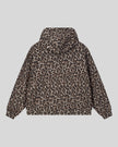 Leopard Accent Hoodie in Leopard Light Taupe with oversized hood back view