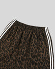 Closeup of back elasticized waistband on Leopard Accent Shorts in Leopard Coffee